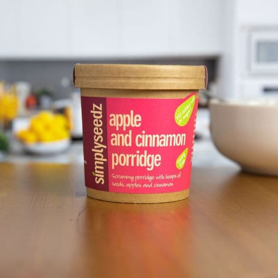 Apple & Cinnamon Porridge Pots with Seeds (9 x 60g Pots)