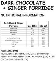 NEW Dark Chocolate & Ginger Wildfarmed Porridge Oats with Seeds 500g Single Pack NEW RECIPE