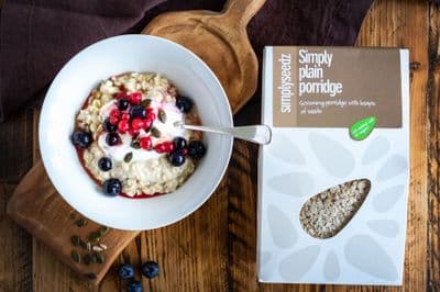 NEW Simply Plain  Wildfarmed Porridge Oats with Seeds 500g Single Pack