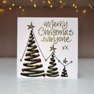 3 Black Trees Christmas Cards