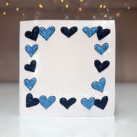 3D Heart Border; Blue or Black