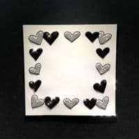 3D Heart Border; Blue or Black