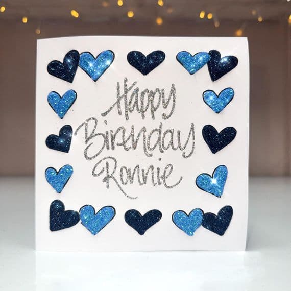 3D Heart Border; Blue or Black