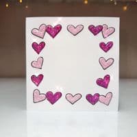 3D Heart Border; Pink or Purple