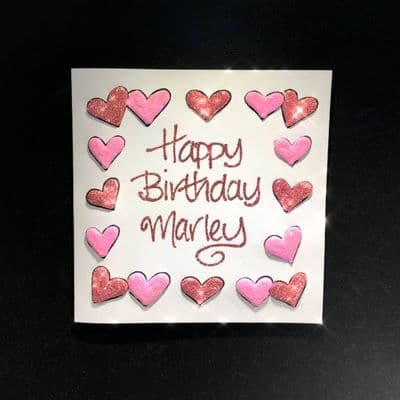 3D Heart Border; Pink or Purple