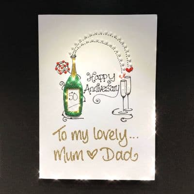 A5 Happy Anniversary Bottle; Green, White or Red