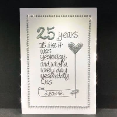 Anniversary Heart Balloon: Silver, Gold, Red or White