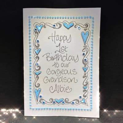 Baby Blue Hearts & Swirls