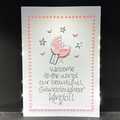 Baby in Crib; Pink, White or Blue