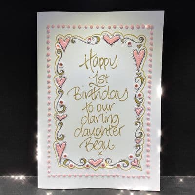 Baby Pink Hearts & Swirls Border