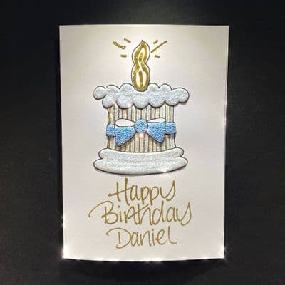 Birthday Cake with Blue Bow