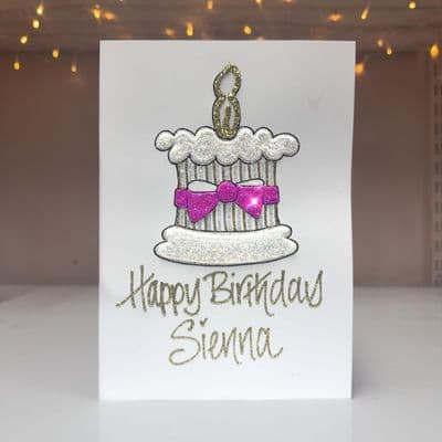 Birthday Cake with Pink Bow