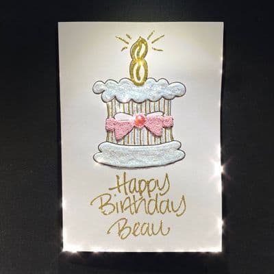 Birthday Cake with Pink Bow