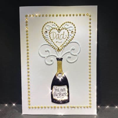 Black Champagne Heart Bottle: Gold or Silver