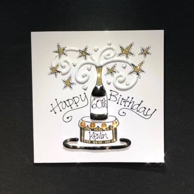 Black Happy Birthday Bottle