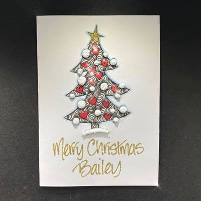 Black & White Tree Christmas Card