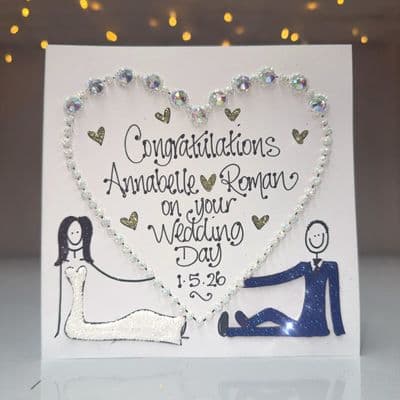 Bling Heart Wedding Couple