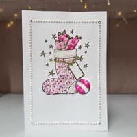 Bling Stocking Christmas Card