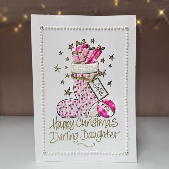 Bling Stocking Christmas Card