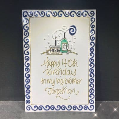 Blue Birthday Cake & Bottle