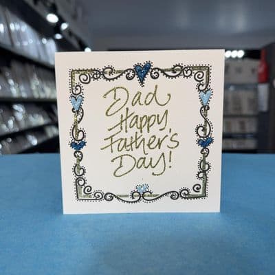 Blue Hearts & Swirls Border