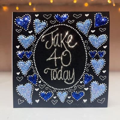 Blue Oval Heart Border