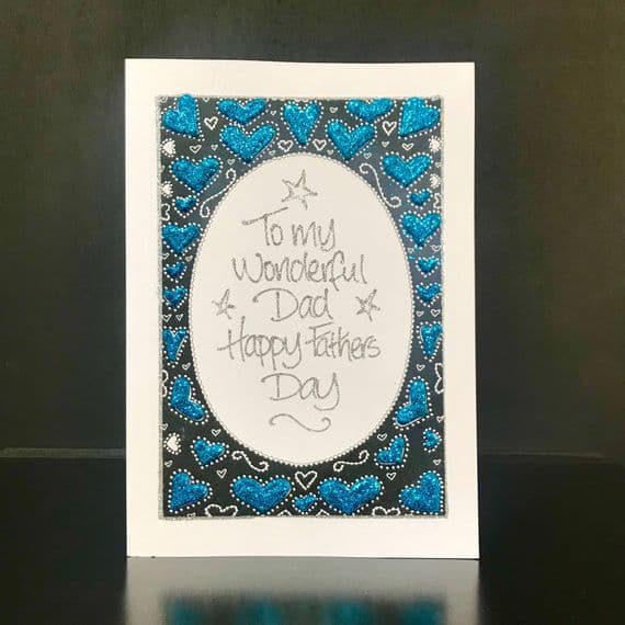 Blue Oval Heart Border