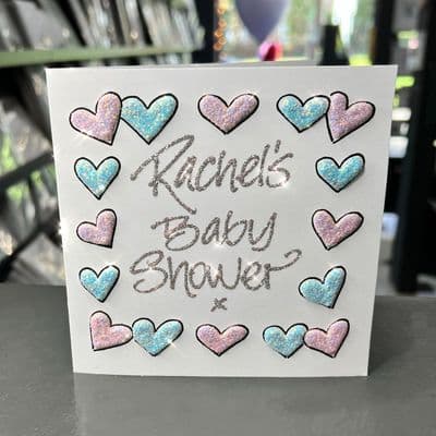 Blue & Pink 3D Heart Border