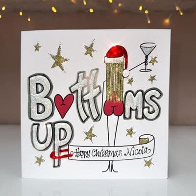 Bottoms Up Girl Chirstmas Card
