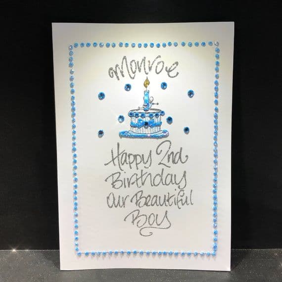 Boy on Blue Cake