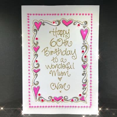 Bright Pink Hearts & Swirls