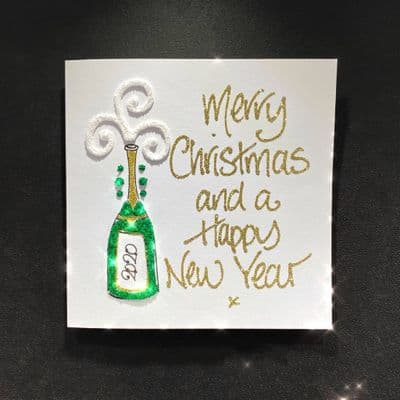 Champagne Bottle; Green or Red