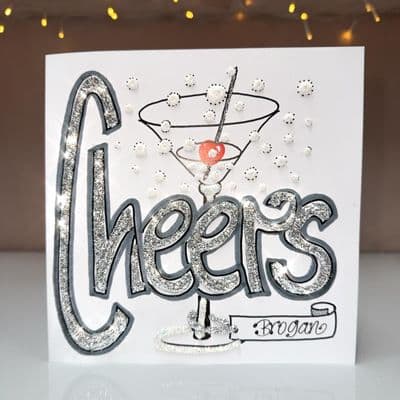 Cheers with Martini Glass Christmas Card