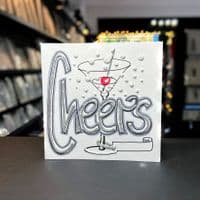 Cheers with Martini Glass; Gold or Silver