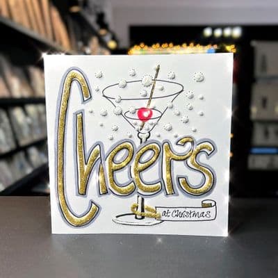 Cheers with Martini Glass; Gold or Silver