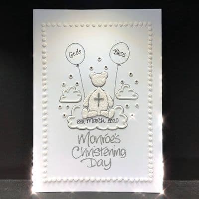 Christening Teddy; White, Blue or Pink