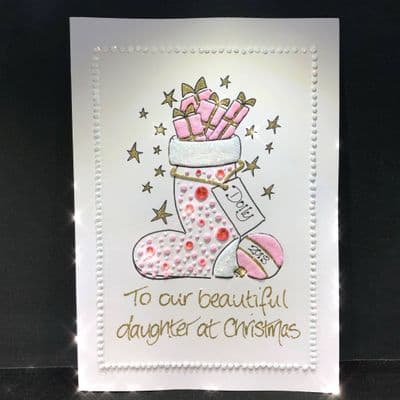 Christmas Bling Stocking; Pink, Blue or White