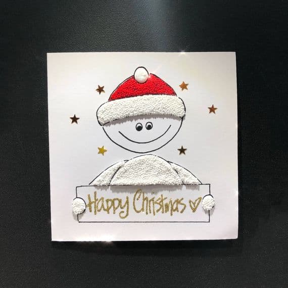 Christmas Boy Holding Banner