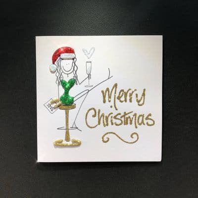 Christmas Girl on Stool