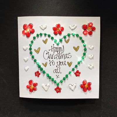 Christmas Heart with Flowers