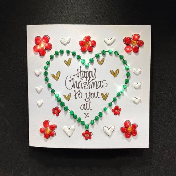 Christmas Heart with Flowers