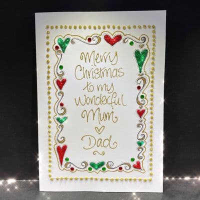 Christmas Hearts & Swirls Border