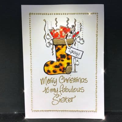 Christmas Leopard Stocking