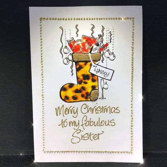 Christmas Leopard Stocking