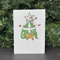 Christmas Tree Couple with Baby