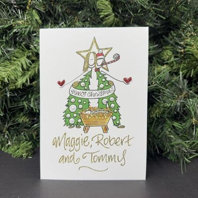 Christmas Tree Couple with Baby