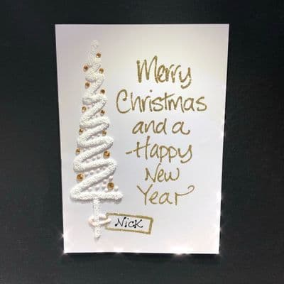 Christmas Tree Side ; White, Green, Pink or Blue