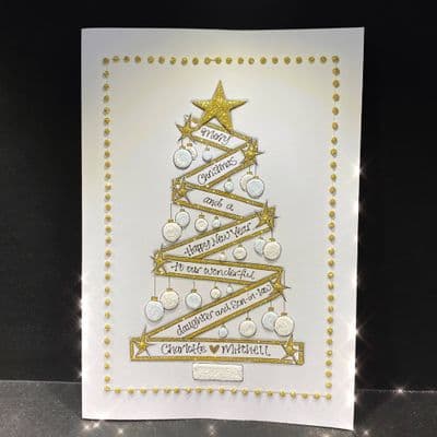 Christmas Tree; White, Pink or Blue Baubles