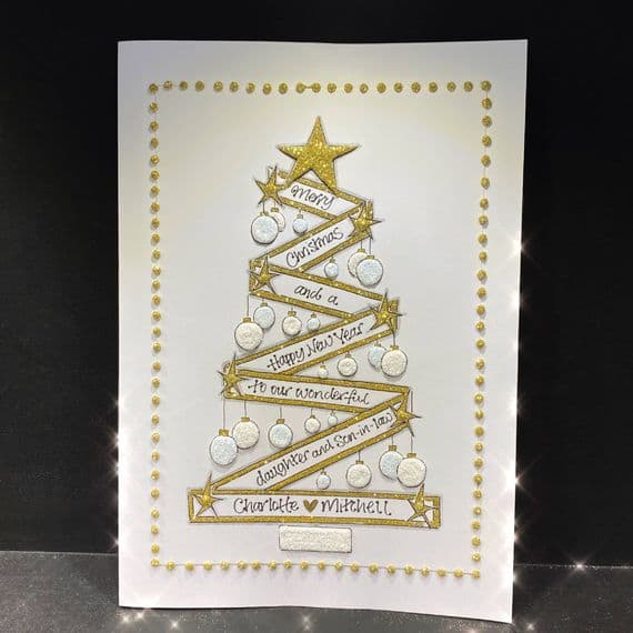 Christmas Tree; White, Pink or Blue Baubles