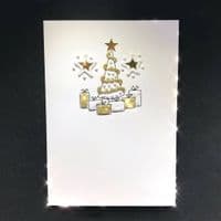 Christmas Tree with Presents; Silver or Gold